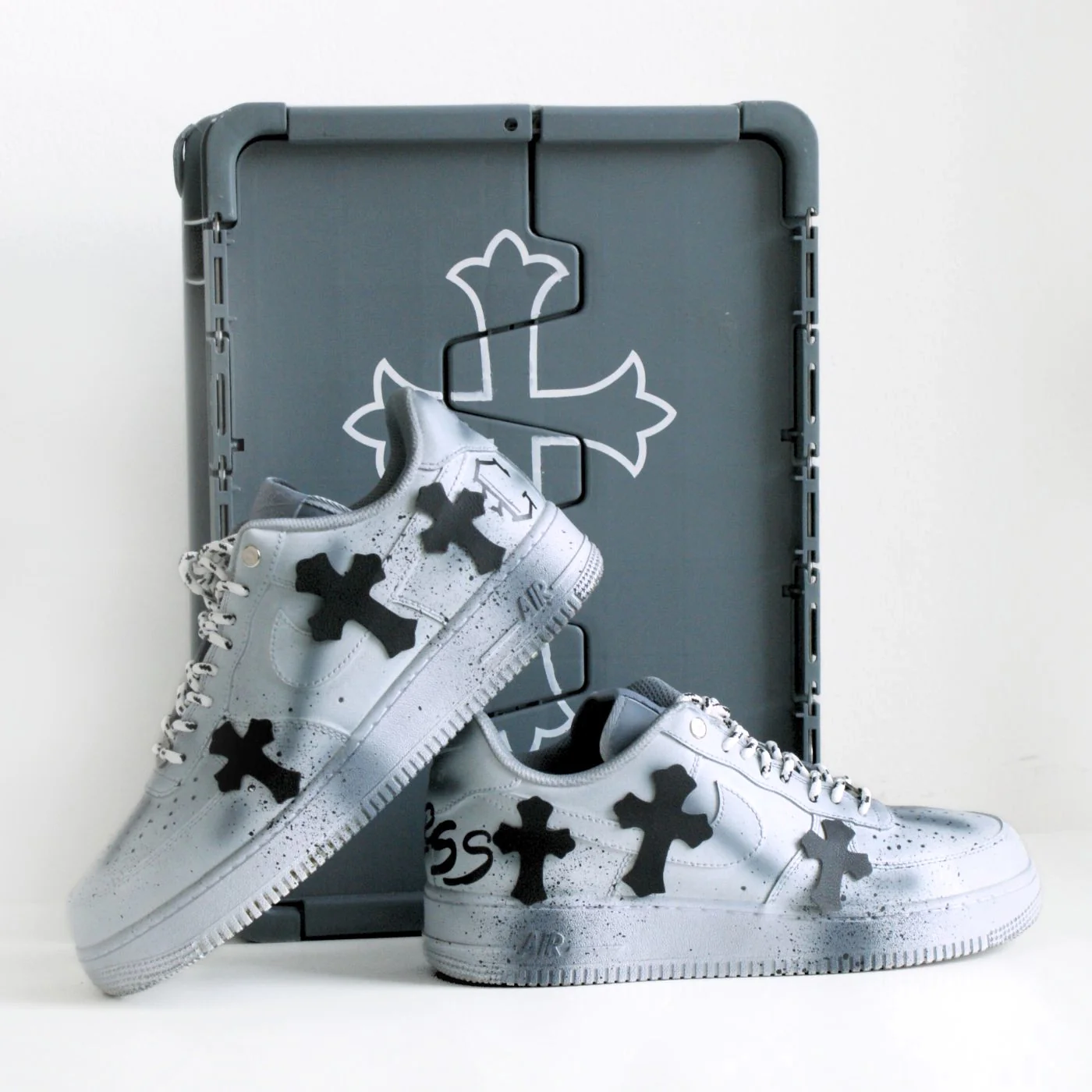Blue Chrome Hearts Air Force 1 - Image 3