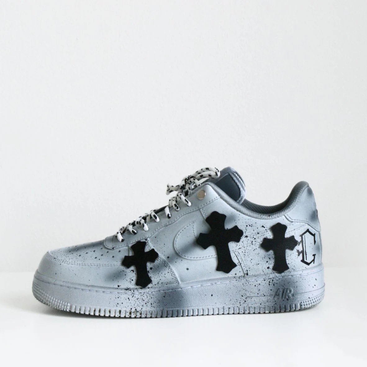 Blue Chrome Hearts Air Force 1 - Image 4