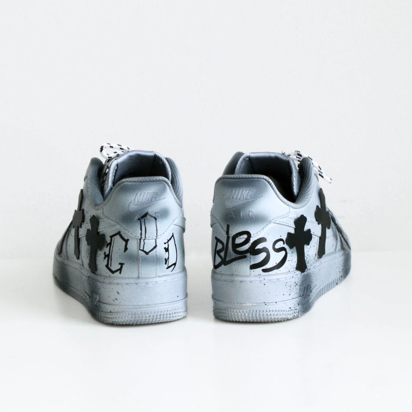 Blue Chrome Hearts Air Force 1 - Image 6