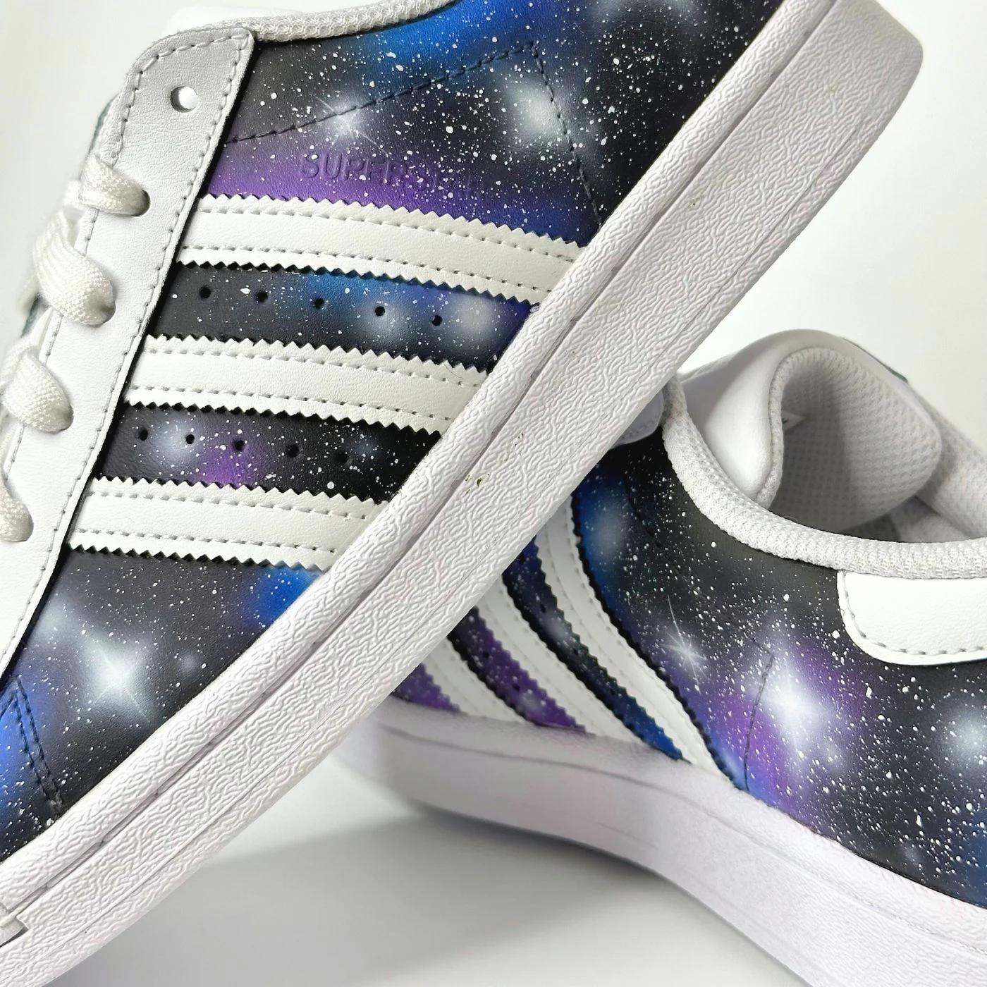Blue Galaxy Adidas Superstar - Image 4