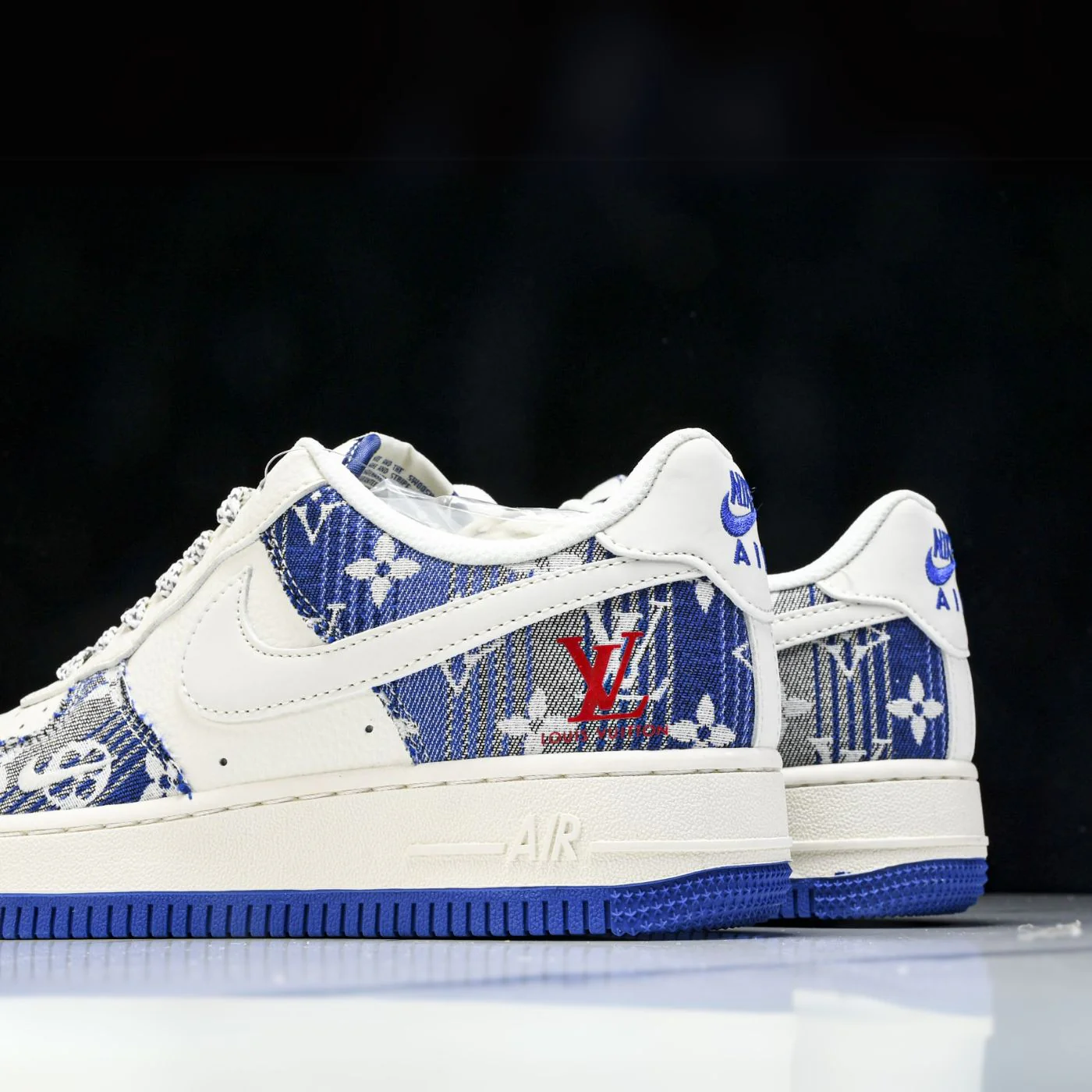 Indigo Stitch LV Air Force 1 - Image 3