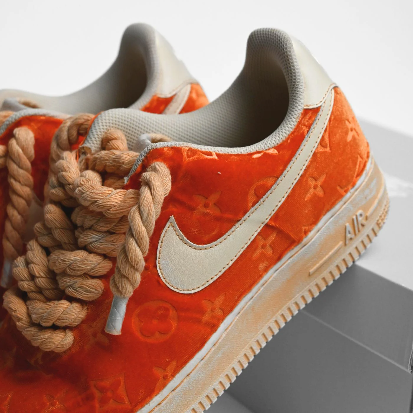 Orange LV Velvet Air Force 1 - Image 3