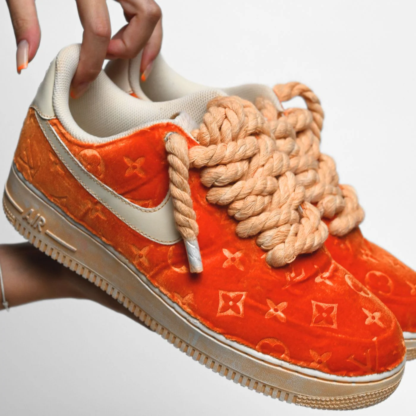Orange LV Velvet Air Force 1 - Image 4
