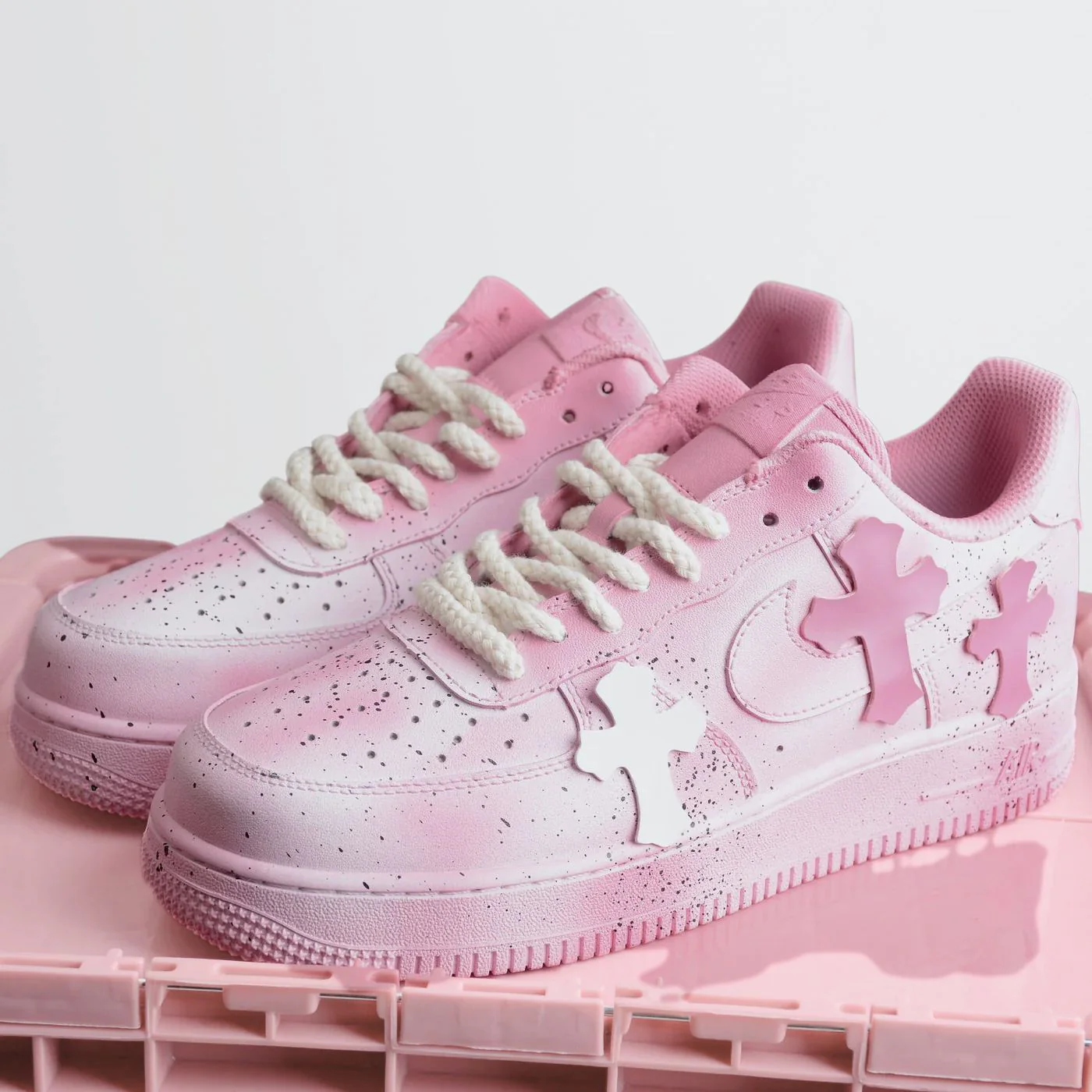 Pink Chrome Hearts Air Force 1 - Image 3
