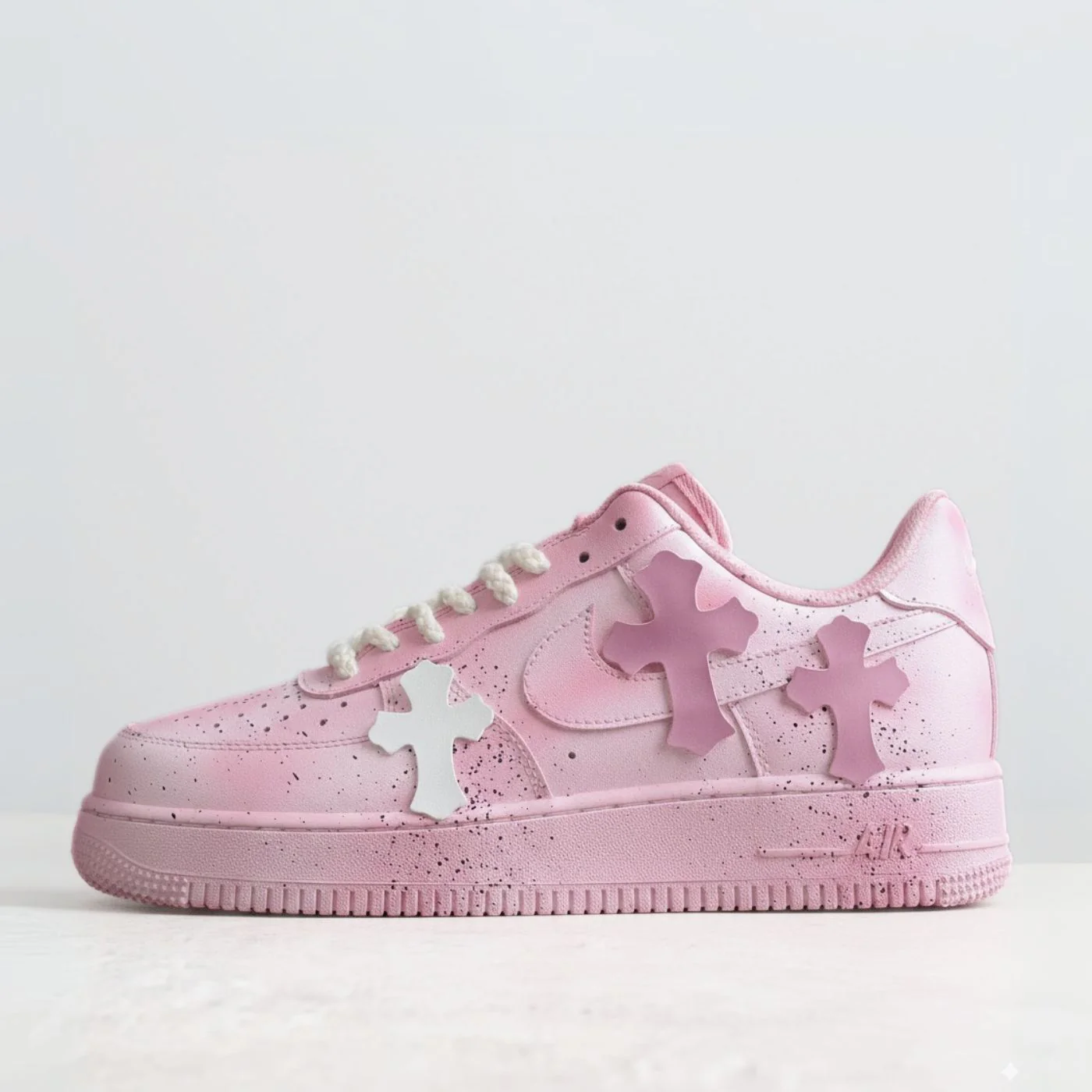 Pink Chrome Hearts Air Force 1 - Image 4