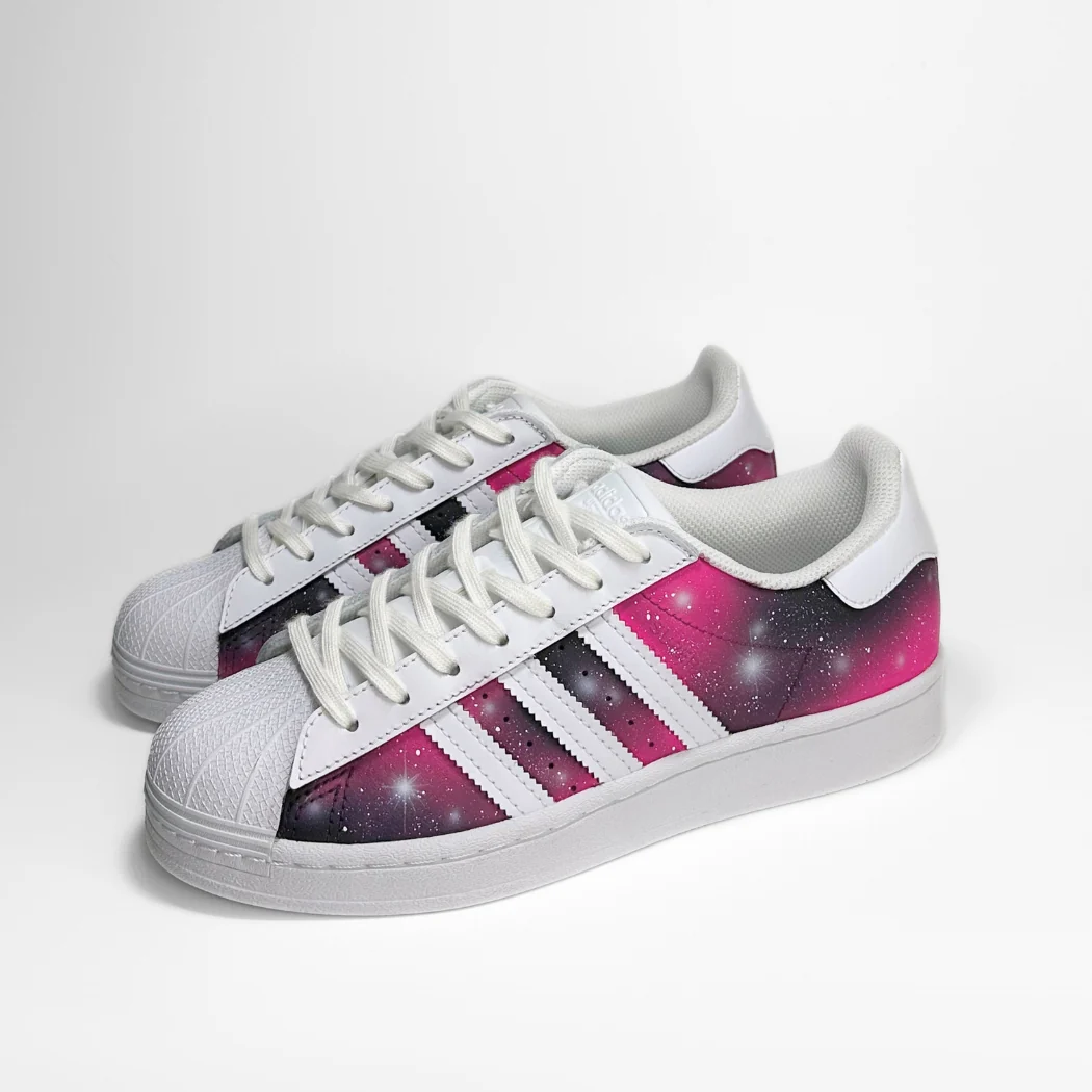 Pink Galaxy Adidas Superstar - Image 4
