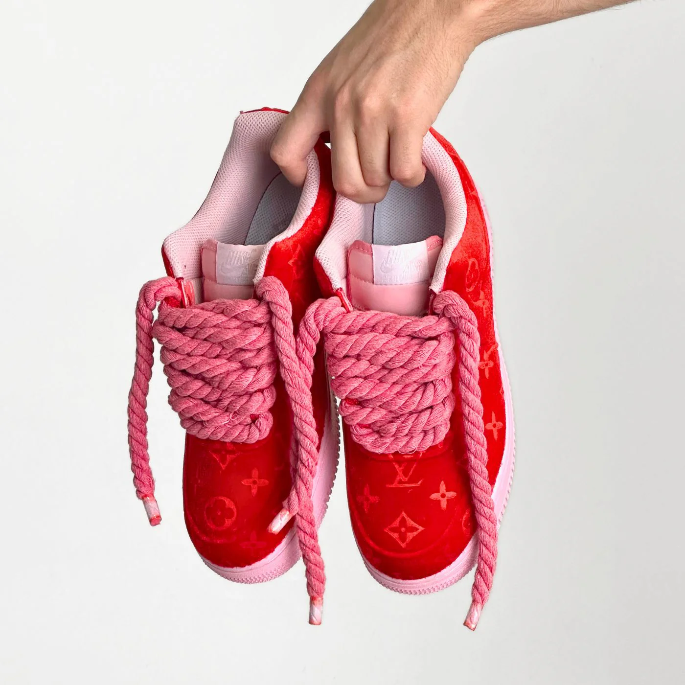 Red LV Velvet Air Force 1 - Image 6