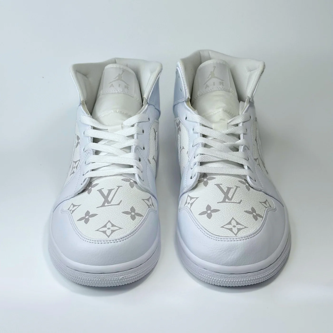 White LV Jordan 1 Mid - Image 3