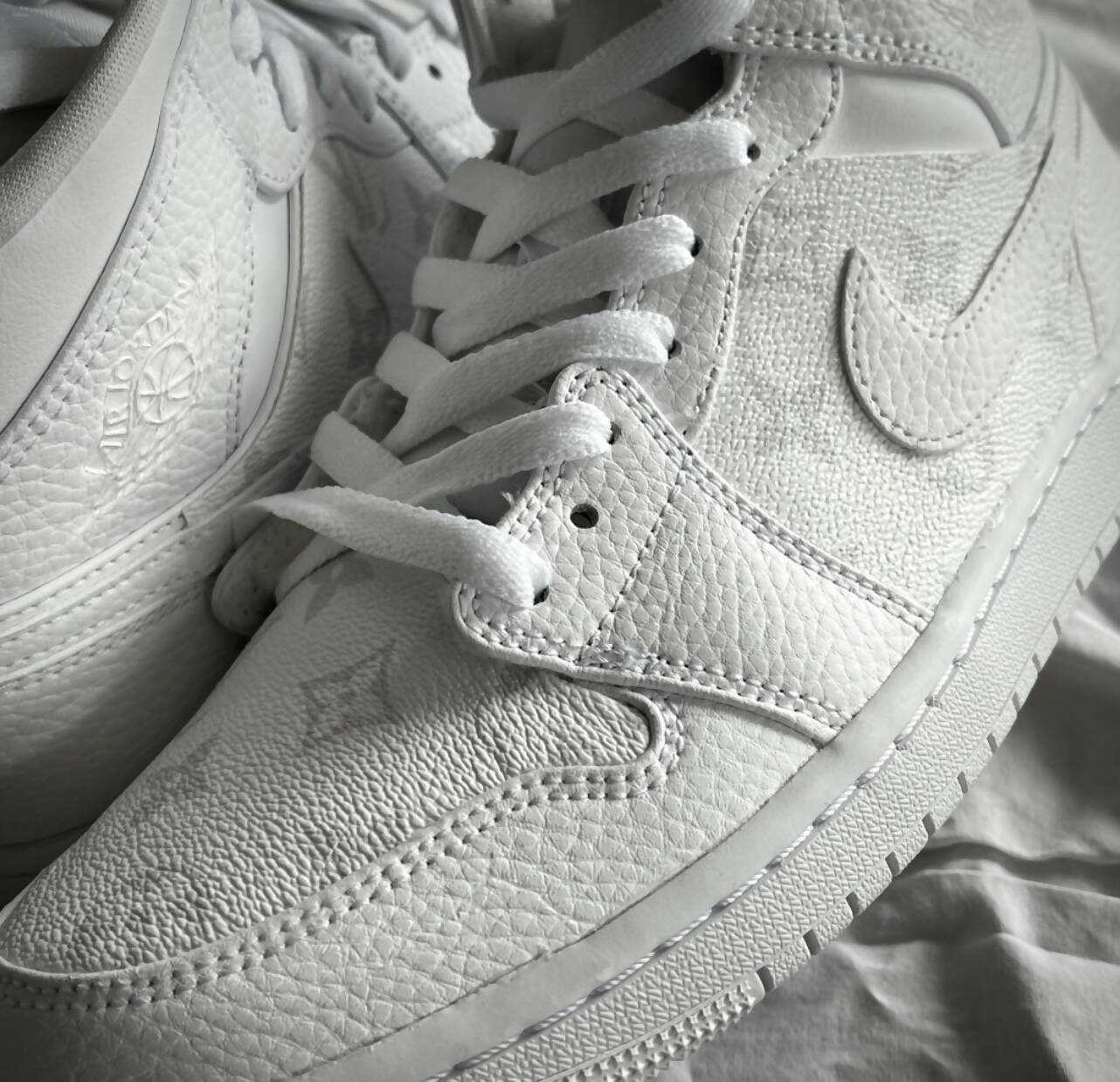 White LV Jordan 1 Mid - Image 5